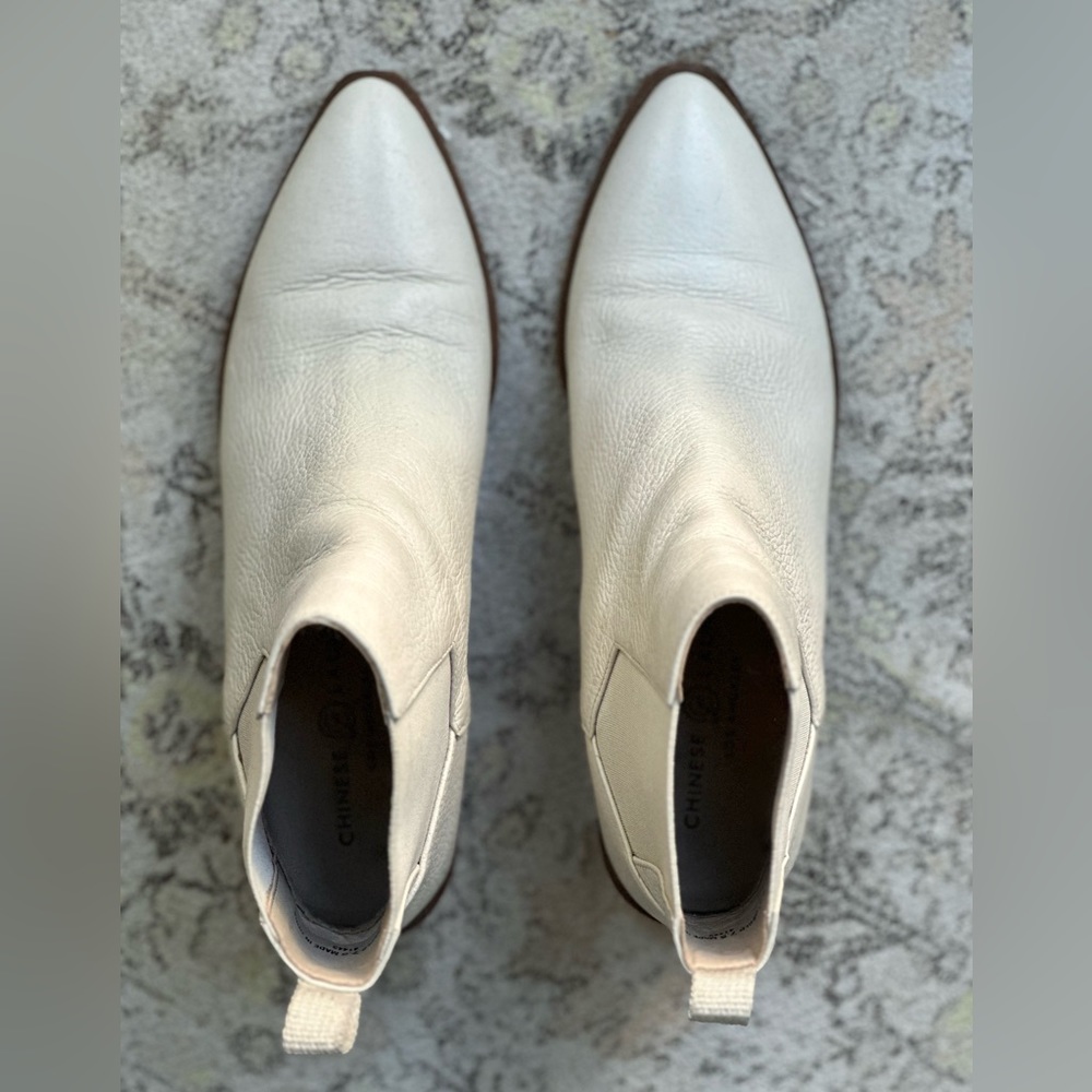 Chinese Laundry Filip Ankle Boots 7.5 Bone Ecru White - Picture 6 of 9